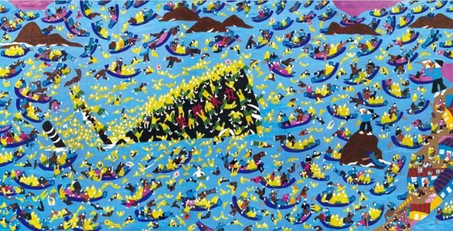 在中国美术馆看到舟山渔民画 图5