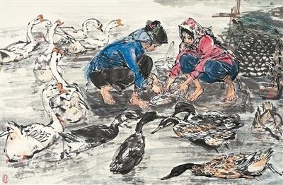 “黄胄写江南”特展举办——“水中鱼自乐” 图1