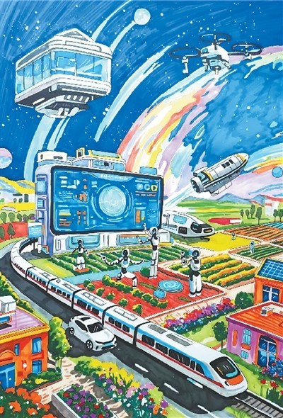 第五届“天宫画展”在中国空间站开展_“天地同绘·榜样引航”线下展览同步启幕 图2